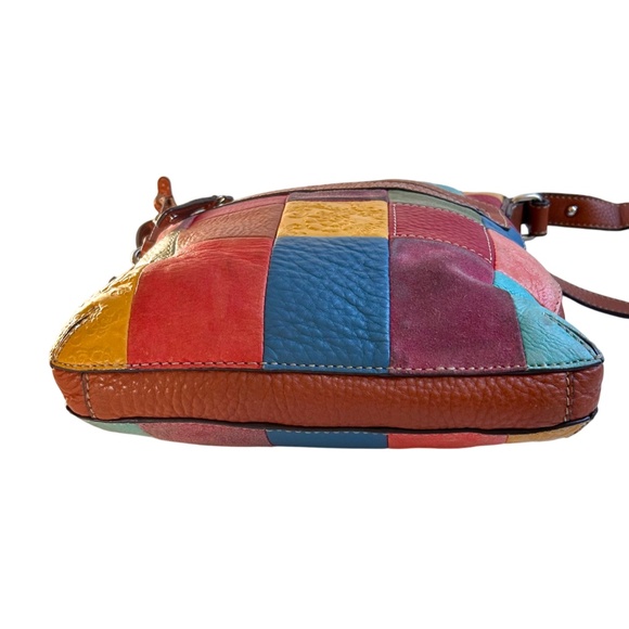 Fossil Leather Patchwork Crossbody Bag *LIKE NEW* - Picture 14 of 14